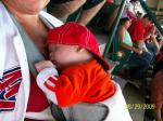 Our little slugger at his first Angels game.
